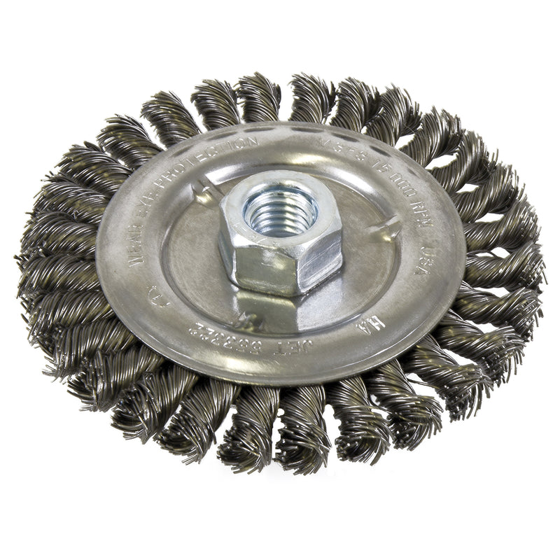 Jet 5K 123T - 5 X 1/2 X 5/8-11Nc Standard Face Knot Wire Wheel Threaded - eGrimesDirect