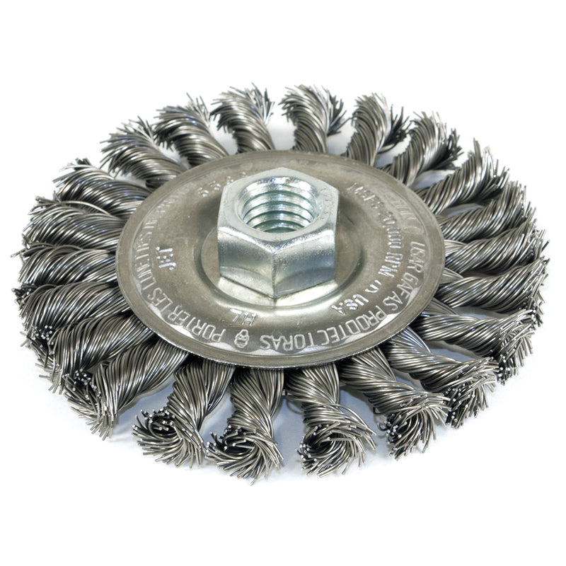 Jet 4K 123T - 4 X 1/2 X 5/8-11Nc Standard Face Knot Wire Wheel Threaded - eGrimesDirect