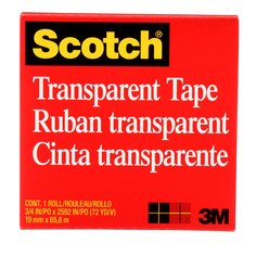3M Scotch 600 - Scotch Transparent Tape, 600, 3/4 in x 72 Yd (19 mm x 65.8 m), 600 7100017836 - eGrimesDirect