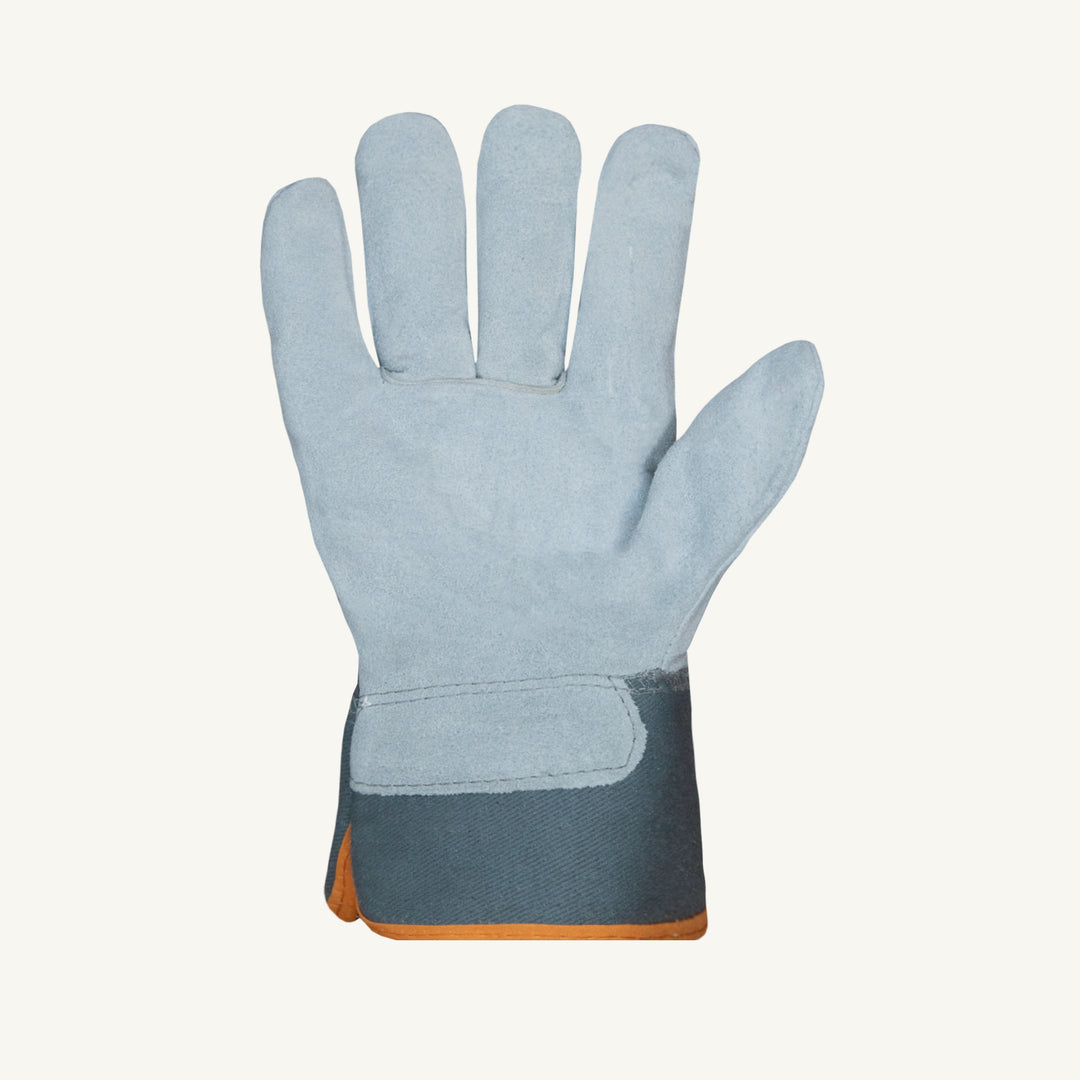 Superior Glove Endura split fitters gloves with acrylic fleece Boa lining and safety cuff, shown focusing on the palm area.