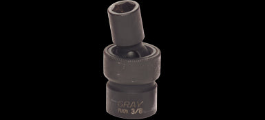 Gray PU200 - 5/8" X 3/8" DRIVE, 6 POINT STANDARD LENGTH, UNIVERSAL JOINT SOCKET, BLACK IMPACT GRAY TOOLS PU200 - eGrimesDirect