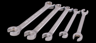 Gray FLM5S - 5 PIECE 6 POINT METRIC, CHROME FLARE NUT WRENCH SET, 9 X 11MM - 16 X 18MM GRAY TOOLS FLM5S - eGrimesDirect