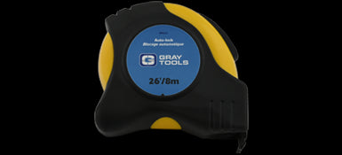 Gray 86025A - 26 FOOT MEASURING TAPE WITH AUTO LOCK, 1" WIDE GRAY TOOLS 86025A - eGrimesDirect