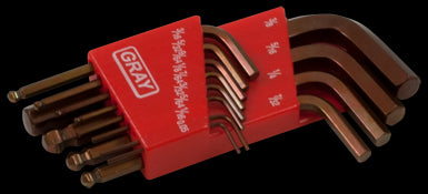 Gray 698113 - 13 PIECE SAE, SHORT BALL END HEX KEY SET, .050" - 3/8" GRAY TOOLS 698113 - eGrimesDirect