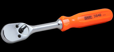 Gray 31840 - 1/2 Inch Drive 20 Tooth Reversible Ratchet Screwdriver Handle 10-1/4 Inch Long - eGrimesDirect