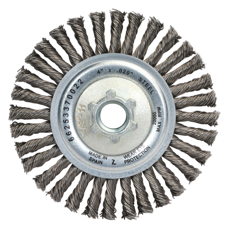 Norton 70022 - Stringer Bead Knot Wire Brushes For Steel Carbon Steel 4X.020X5/8-11 66253370022 - eGrimesDirect