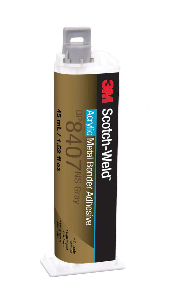 3M Scotch-Weld DP8407-45ML - Metal Bonder Acrylic Adhesive DP8407NS in Grey 1.5 fl. Oz (45 ml) 7100104974 - eGrimesDirect