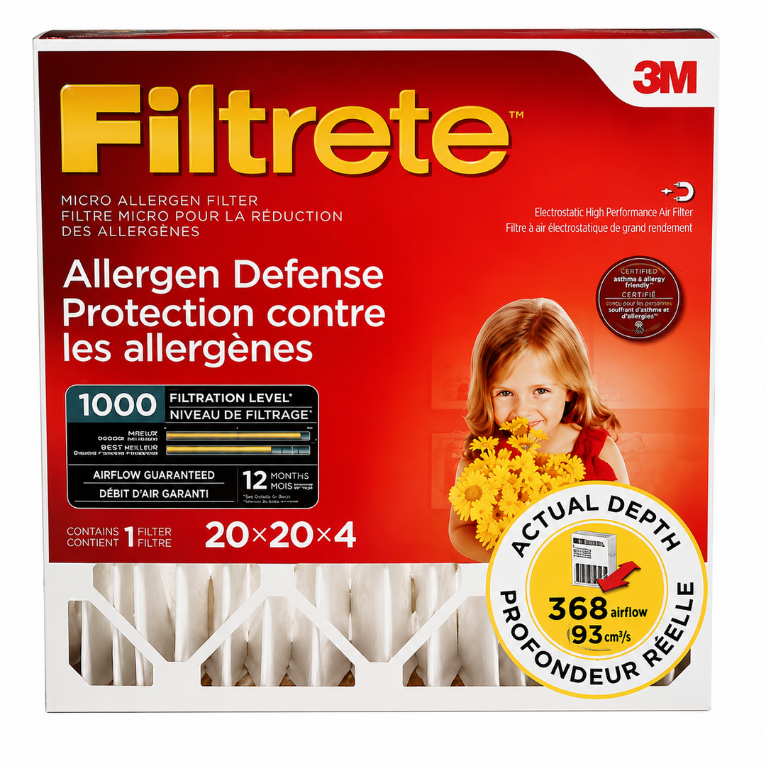 3M Filtrete DP02DC-4-C - Allergen Defense Micro Allergen Deep Pleat Filter MPR 1000 20 Inch x 20 Inch x 4 Inch 7100134164