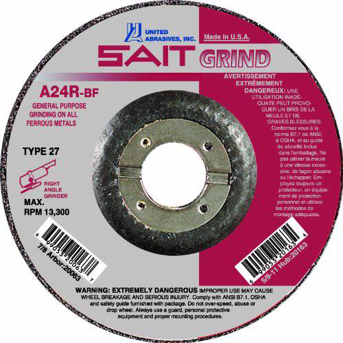 Sait 22045  -  Type 27 General Purpose Cutting Disc 6 Inch x 1/8 Inch x 7/8 (A24) - eGrimesDirect