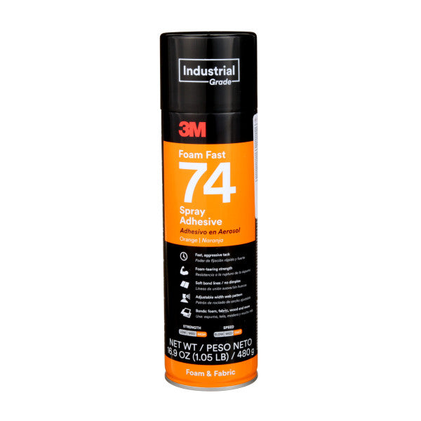 3M Foam Fast Spray Adhesive 74 Orange, 24 fl oz can