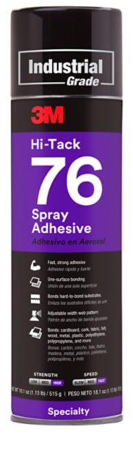 3M Spray 76 76-24OZ-IND - Hi-Tack Spray Adhesive 76 Clear 24 fl. Oz (709.77 ml) 7000046589