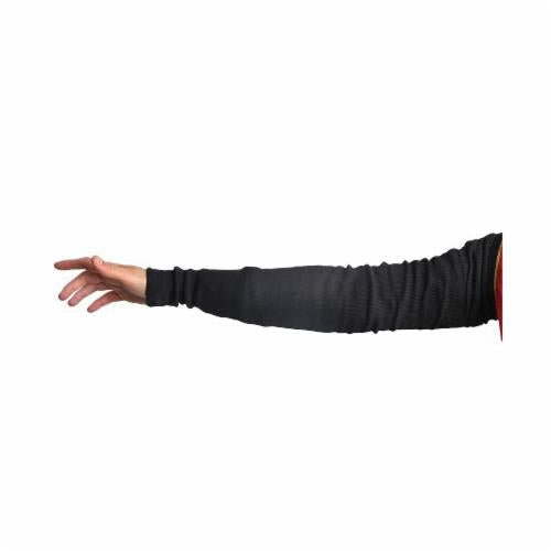 Black flame-resistant Protex sleeve by Superior Glove, 18-inch tapered knit sleeve with ANSI A2 cut resistance, model KPXT18/XL.