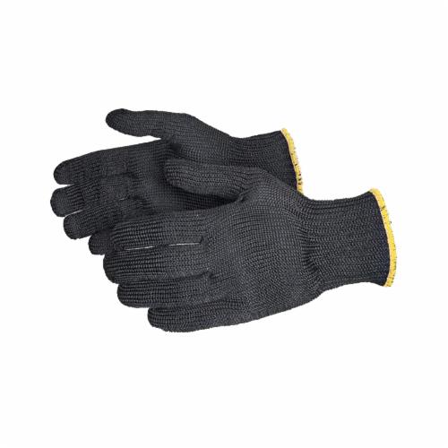 Black heavyweight Kevlar gloves from Superior Glove, Contender SBKG/L reusable gloves in large size, designed for safety and durability.