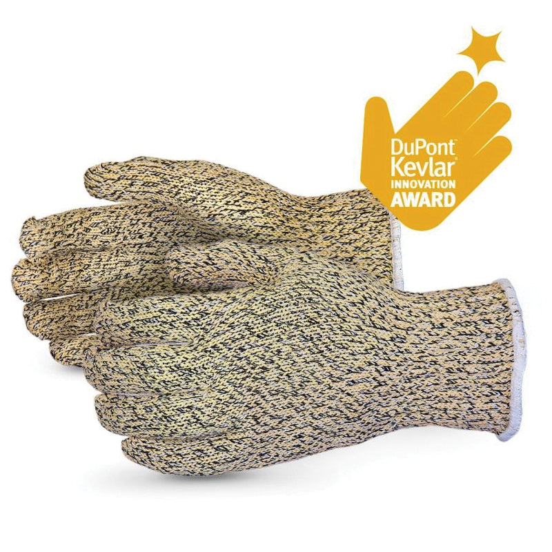 Superior Glove Contender SKGCXPS/M reusable gloves with blended Kevlar and steel, featuring reinforced thumb, medium size.
