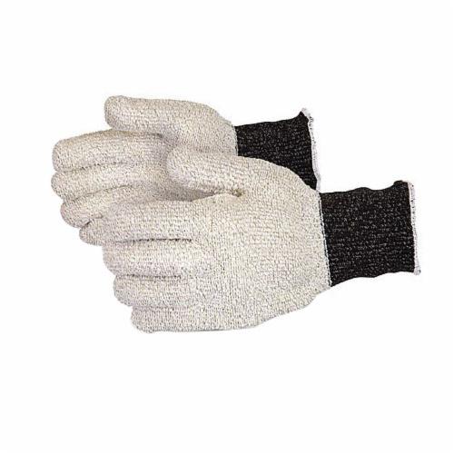 Reusable Superior Glove Contender TRFGK gloves with terry knit blend of Kevlar, nylon, and steel fibers in large size.