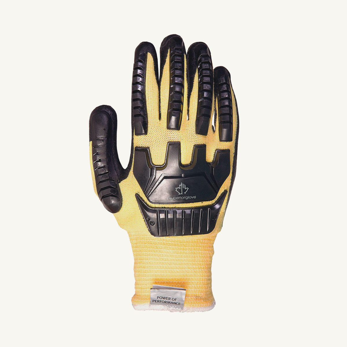 Superior Glove Dexterity SKFGFNVB/X reusable blended Kevlar gloves with foam nitrile palms and anti-impact taper back, X-large size.
