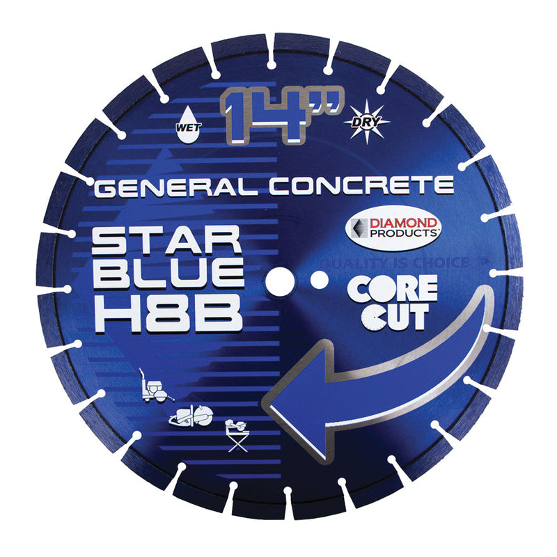 Diamond Products 63599 - 18 Inch x .125 Inch x 1 Inch, Star Blue (B), General Purpose, Cured Concrete, High Speed Hand Saw Diamond Blade
