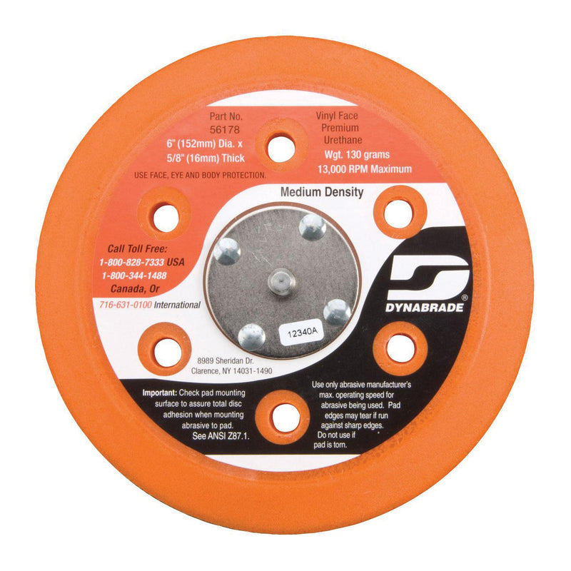 Dynabrade 56178 - 6 Diameter Vacuum Disc Pad Vinyl-Face