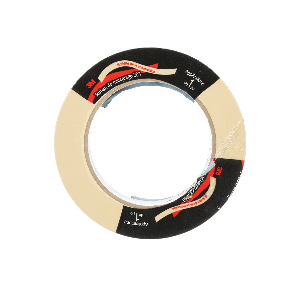 3M General Purpose Masking Tape 203, beige, 24 mm x 55 m, single roll, 7000148373