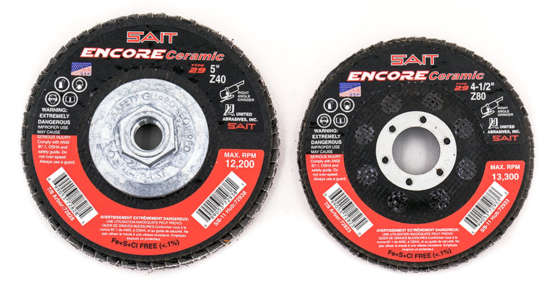Sait Encore 72930 - 4-1/2 Inch X 5/8 Inch - 11 Type 29 36 Grit Encore Ceramic Ceramic Alumina Flap Disc