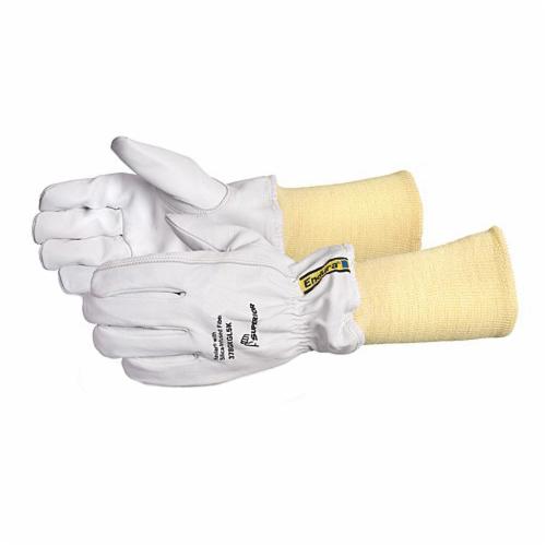 Superior Glove Endura Grain Goatskin Driver Gloves with Kevlar lining and knitwrist, ANSI A4 cut resistance, 5-inch length.