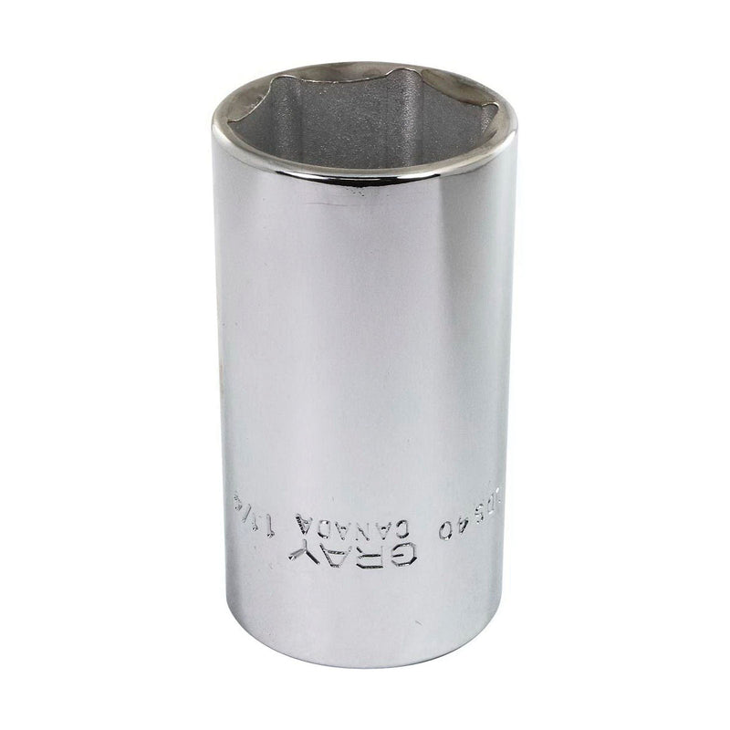 Gray MD1212H - 12MM X 1/2" DRIVE 6 POINT, DEEP LENGTH, CHROME FINISH SOCKET GRAY TOOLS MD1212H