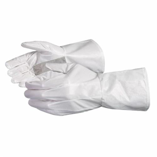 Reusable Superior Glove Ground Hog 1401M2GH electro-static spray painters glove with polyurethane, nylon, and conductive silver stripes in palms.