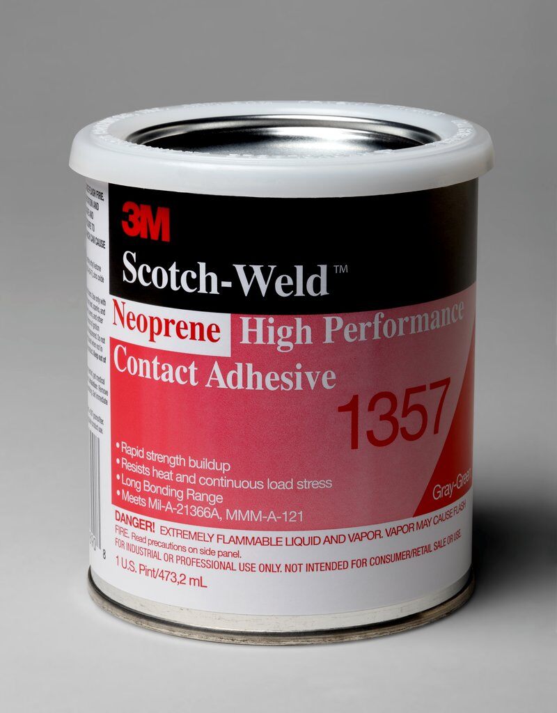 3M Scotch-Weld 1357-1PT-GRY - Neoprene High Performance Contact Adhesive 1357 in Green (1 Pint) 7000121201 - eGrimesDirect