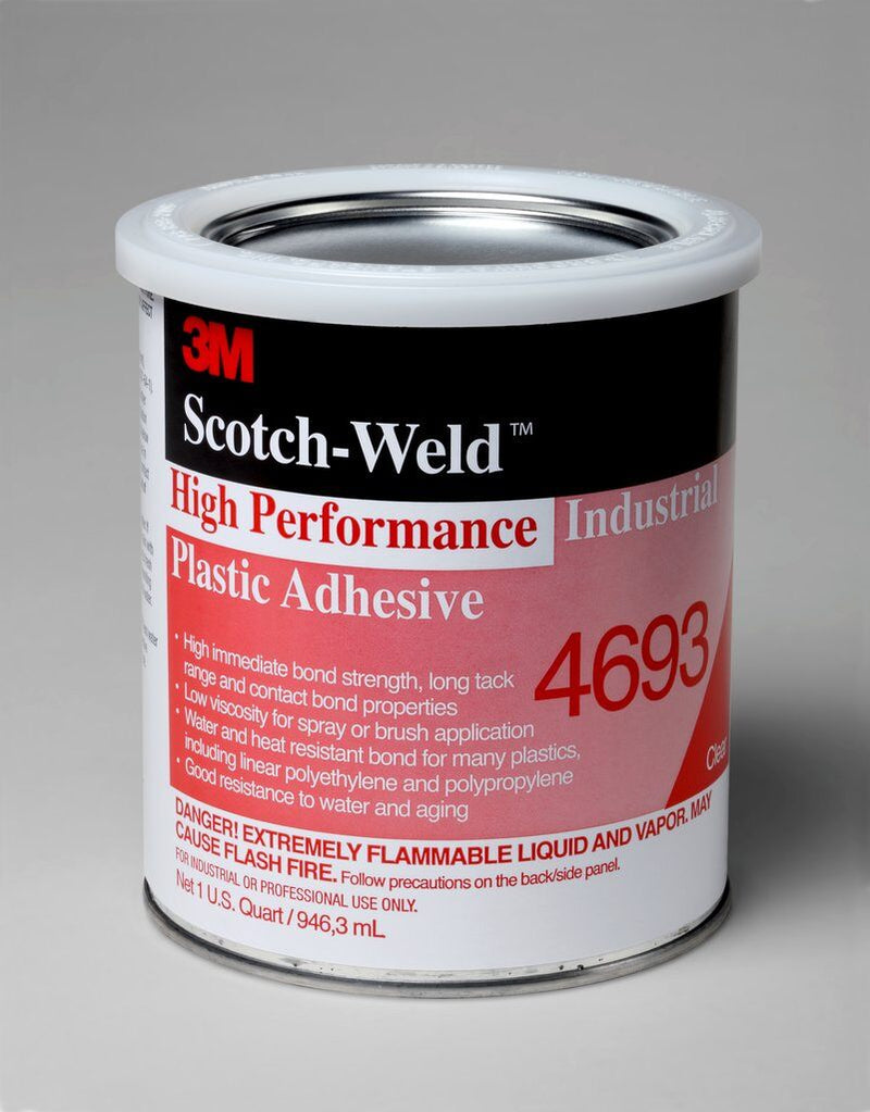 3M Scotch-Weld 4693-1QT - High Performance Industrial Plastic Adhesive 4693 in Clear - 1 Quart (0.95 L) 7000046574 - eGrimesDirect