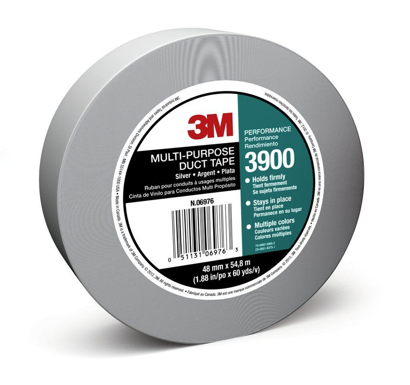 3M 3900-48X54.8-SLV - Multi-Purpose Duct Tape 3900 Silver (1.89 Inch x 60 Yards) 7100029108