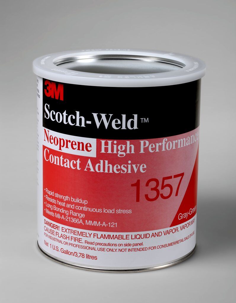 3M Scotch-Weld 1357-1GAL-GRY - Neoprene High Performance Contact Adhesive 1357 in Gray/Green - 1 Gallon (3.8 L) 7000000803 - eGrimesDirect