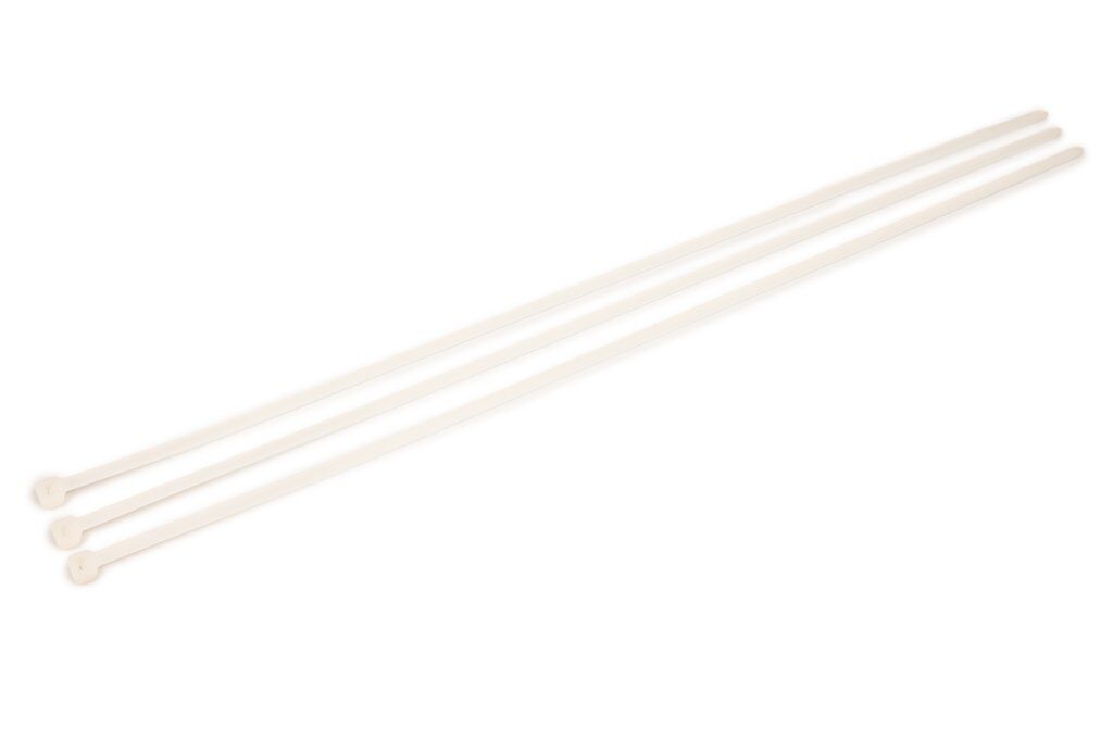 3M CT15NT50-D natural 15-inch cable tie shown in black, with textured surface and locking mechanism for secure bundling.