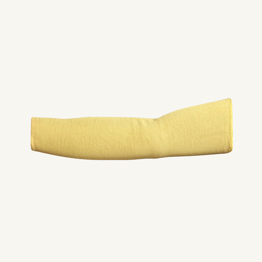 Superior Glove KAWC6 knitted 2-ply para-aramid sleeve with palm protection, ASTM level 3 safety standards.