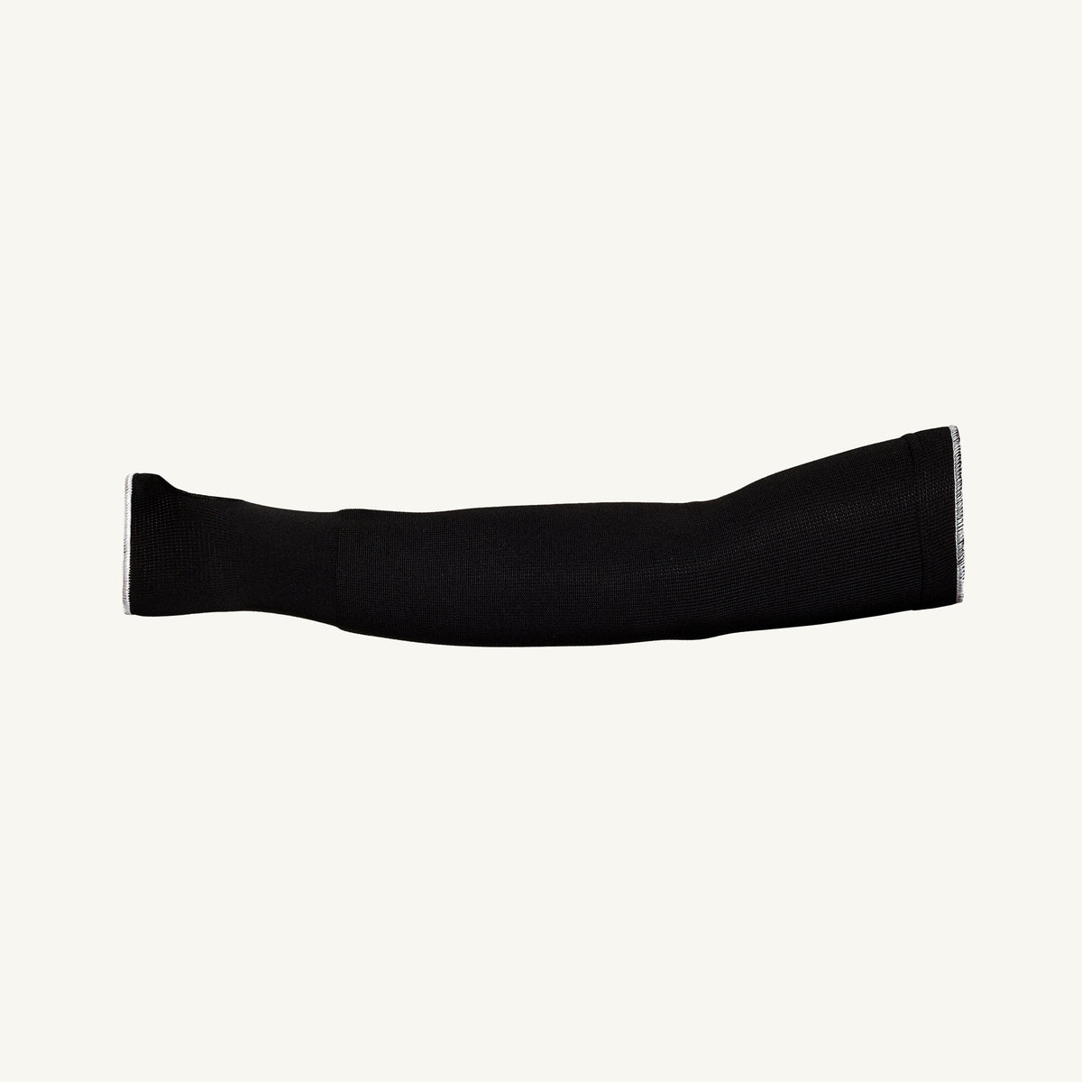 Black Superior Glove KP1T22TH cut-resistant sleeve with thumbhole, tapered knit design, 22-inch length, ANSI A2 cut protection