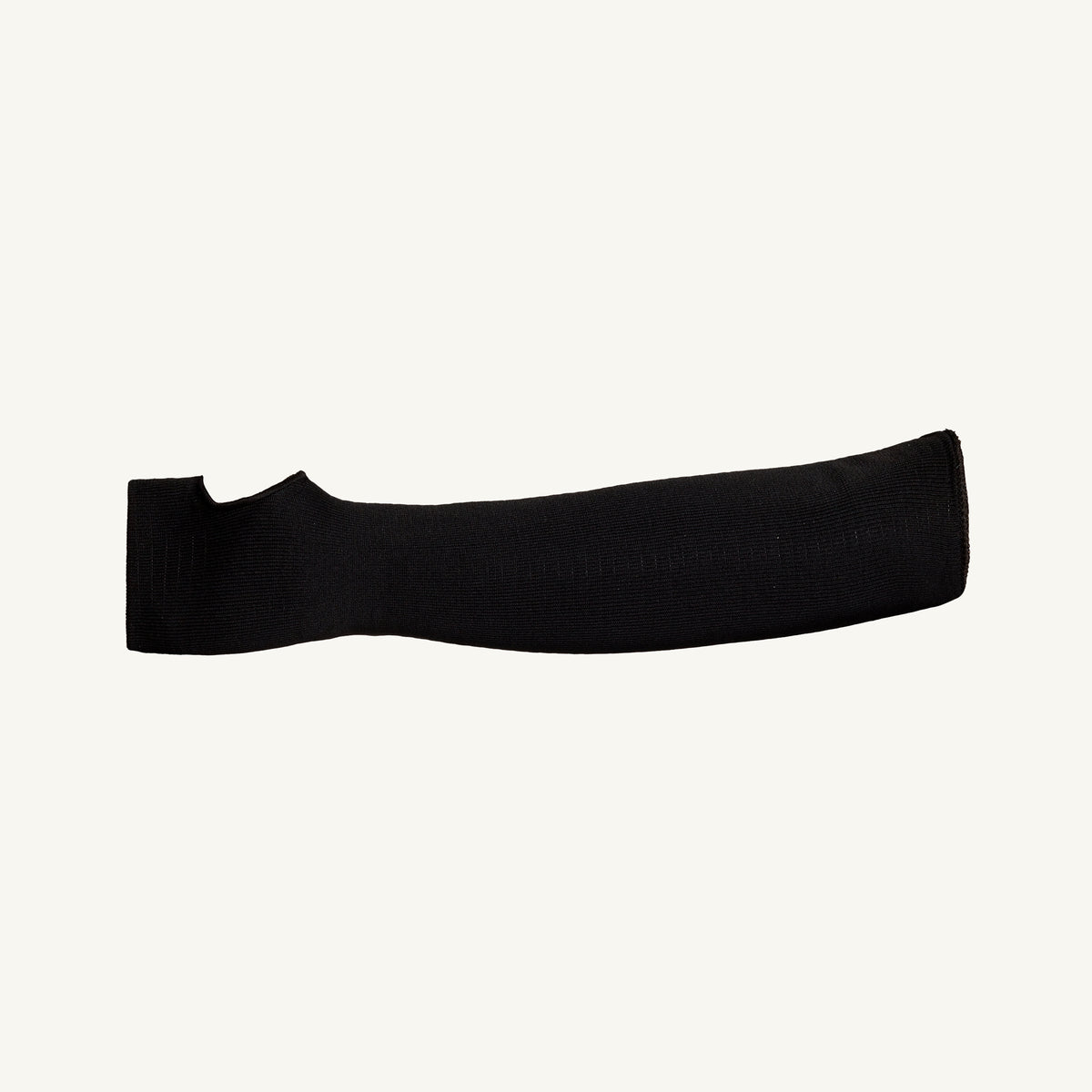 Black Superior Glove KPW14TH cut-resistant tubular knit glove with double layer palm and 14-inch length.