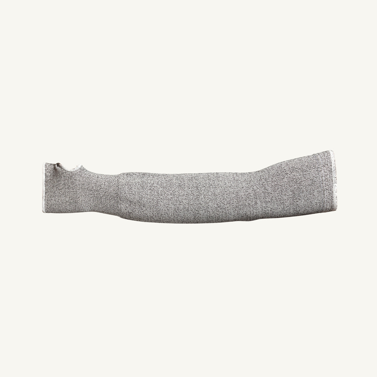 Superior Glove Tenactiv 18-inch tapered knit sleeve with elastic thumbhole, silicone-free ANSI A5 cut protection, shown in palm view.