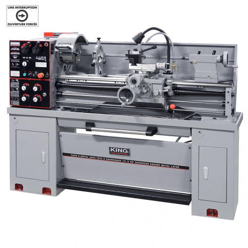 King Canada KC-1440ML-2 - Lathe, Metal 14" x 40" Gear, 2" Bore, 2 HP, 240V King Canada KC-1440ML-2 - eGrimesDirect