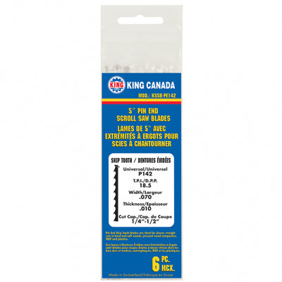 King Canada KSSB-PE142 - Saw Blades 5 Inch Pin End Skip Tooth (6 Piece) - eGrimesDirect