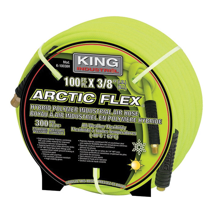 King Canada Arctic Flex K-10038H - Hybride Polymer Industrial Air Hose (3/8 Inch x 100 ft)