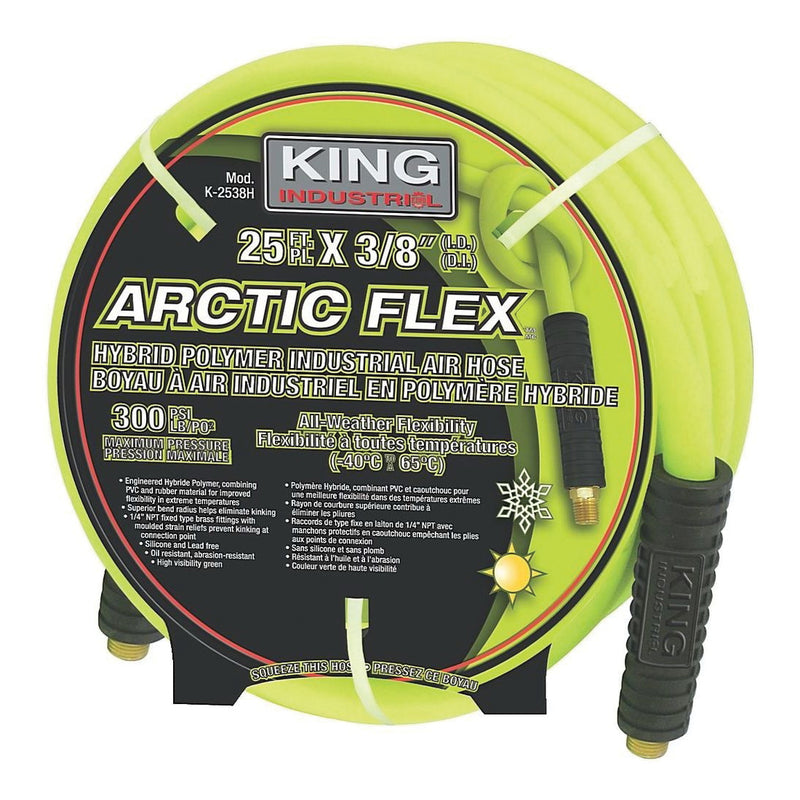 King Canada Arctic Flex K-2538H - Hybride Polymer Industrial Air Hose (3/8 Inch x 25 ft)