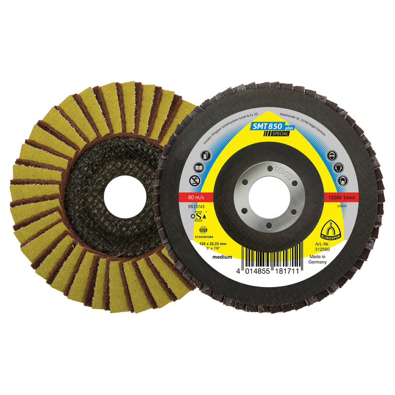 Klingspor 312561 - Combi-Abrasive Flap Disc 5 Inch x 7/8 Inch SMT850 (Very Fine)