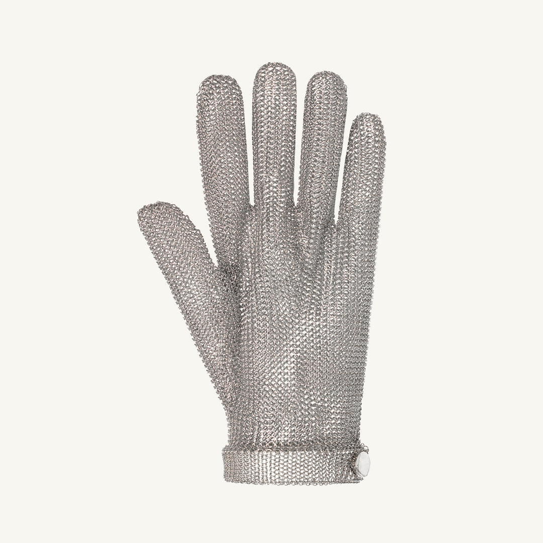 Superior Glove MMG-2XL stainless steel mesh butchers glove with reversible plastic strap and replacement rubber strap, ANSI A9 rated.