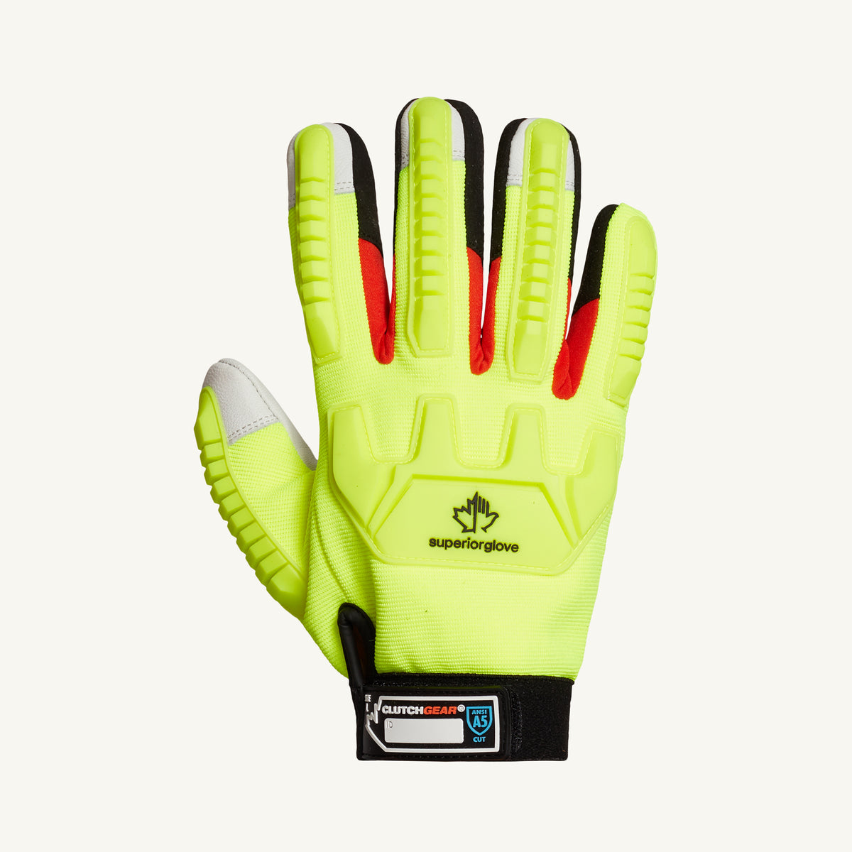 Superior Glove Clutchgear Graingoat glove with blended Kevlar and Thinsulate, black and TPR A5 cut-resistant design.