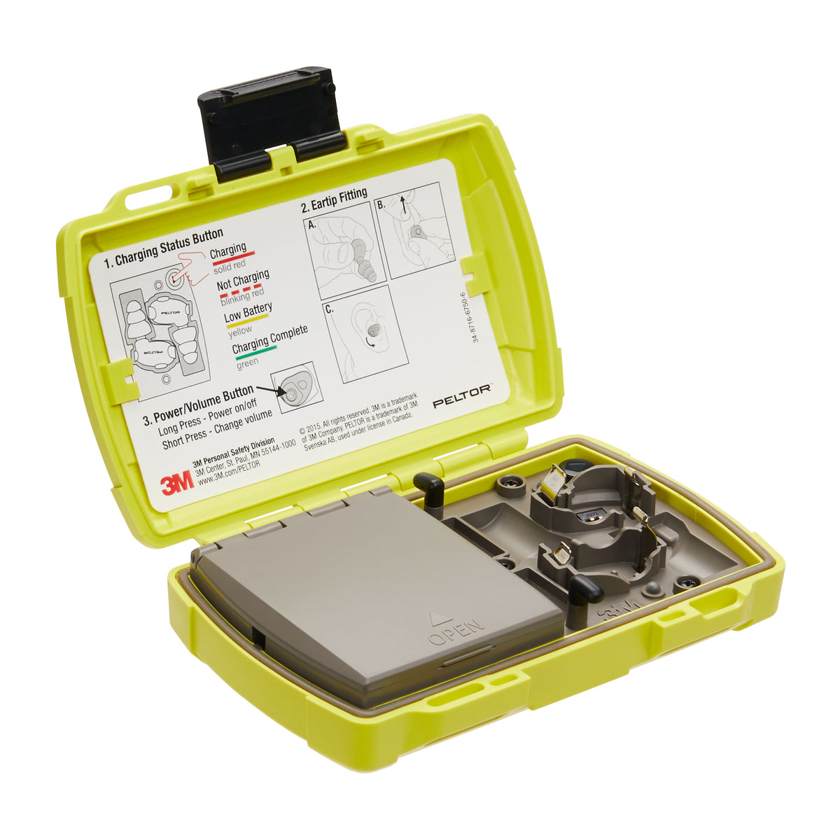 3M™ PELTOR™ Yellow LEP-200 Replacement Charging Case, 1 ea/cs
