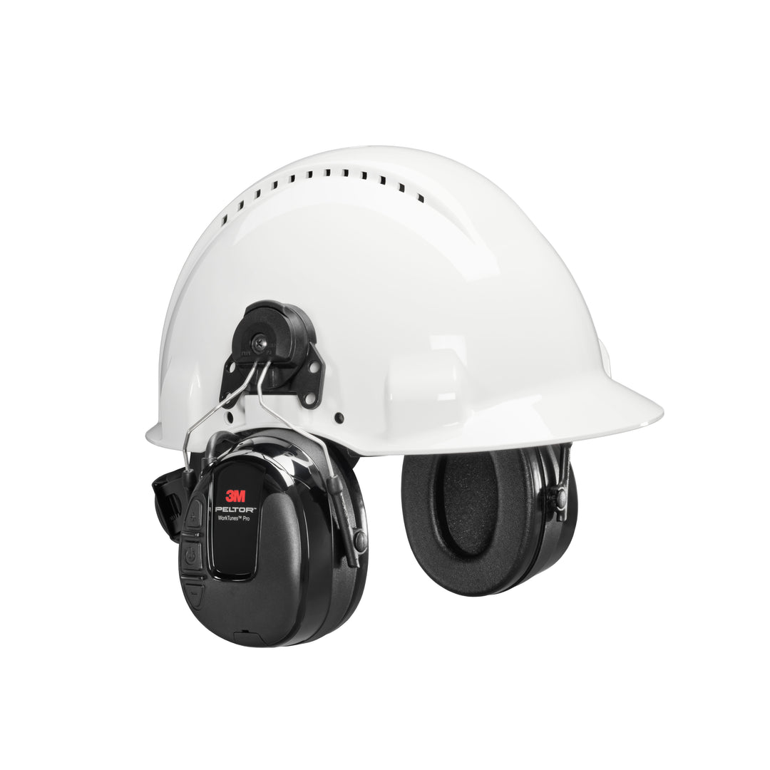 3M™ PELTOR™ WorkTunes™ Pro AM/FM Radio Headset, Black, Hard Hat Attached