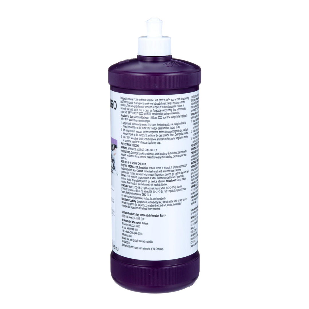 3M Perfect-it 36060 rubbing compound in a 1-quart container, used for polishing and restoring vehicle paint.