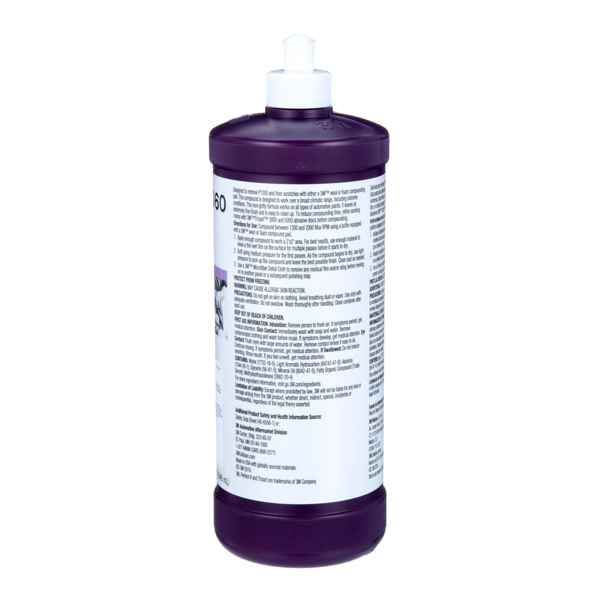 3M Perfect-it 36060 rubbing compound in a 1-quart container, used for polishing and restoring vehicle paint.