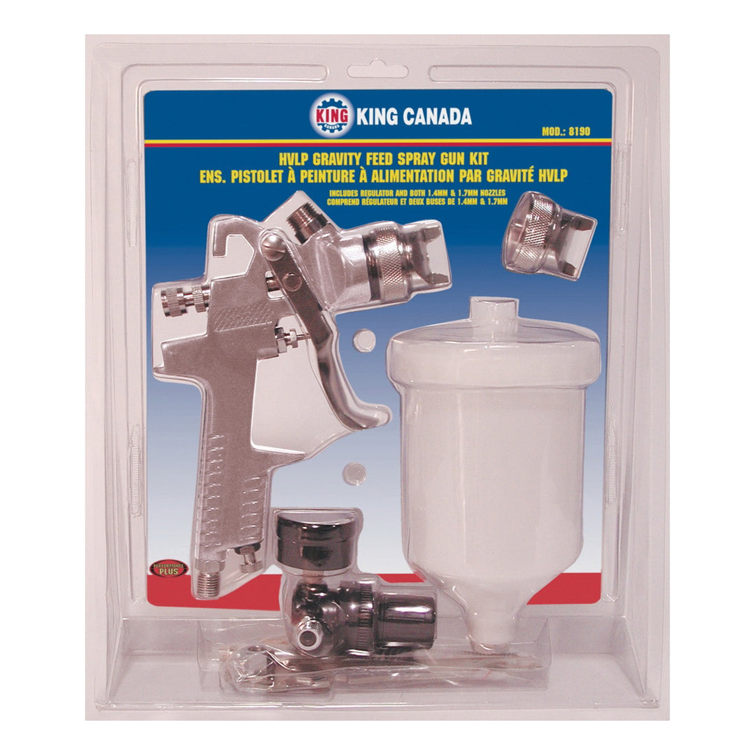 King Canada 8190 - Pneumatic Spray Guns Kit Gravity Feed Hvlp