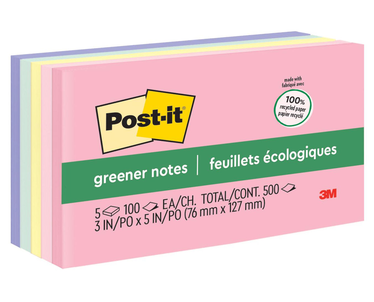 3M Post-it Notes in Helsinki colours, 3x5 inches, bright and colorful paper notes for notes and reminders.