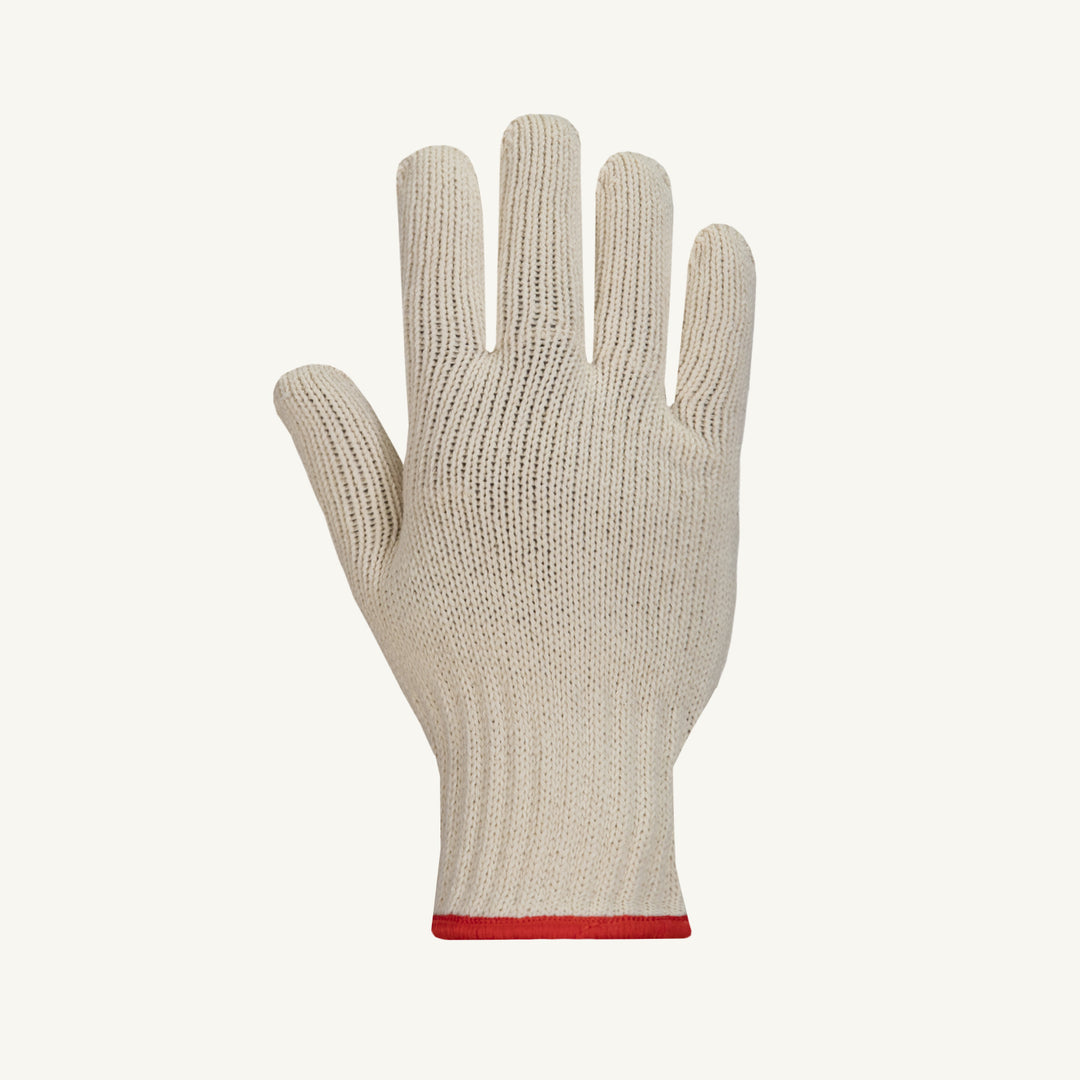 Superior Glove Sureknit SCV720/S string knit glove made of 100% virgin cotton, showing the top view of the glove.